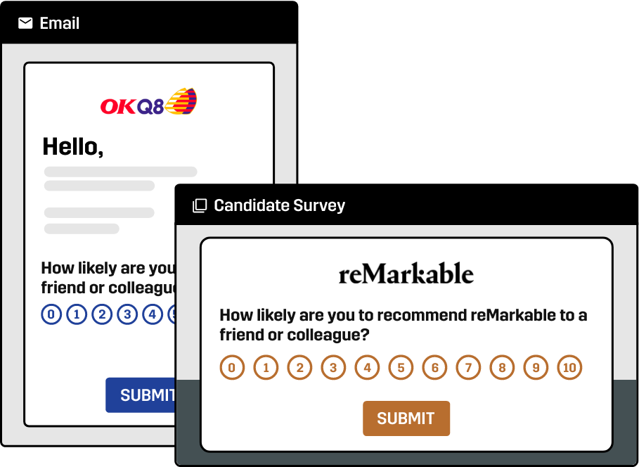 trustcruit branded candidate survey and email